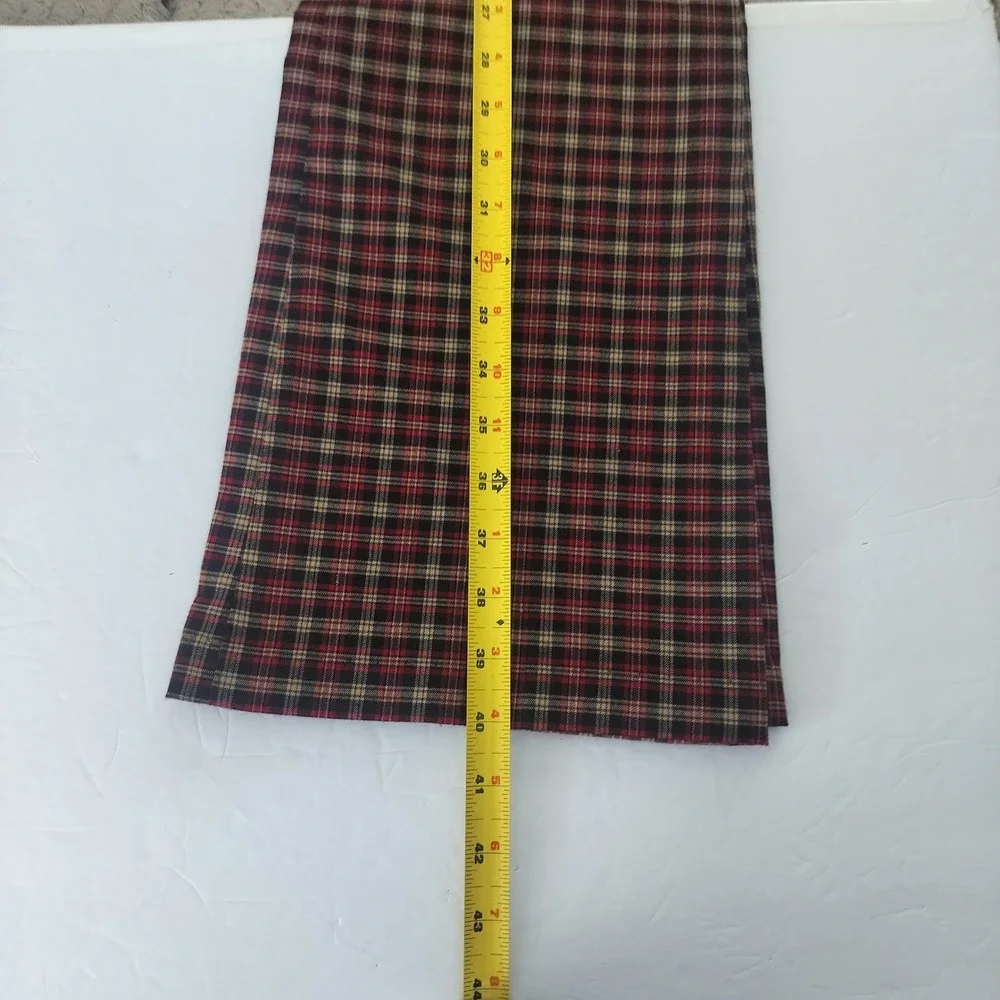 Celine by Champion Red Plaid Trousers Straight Leg Pants Size L Made in USA